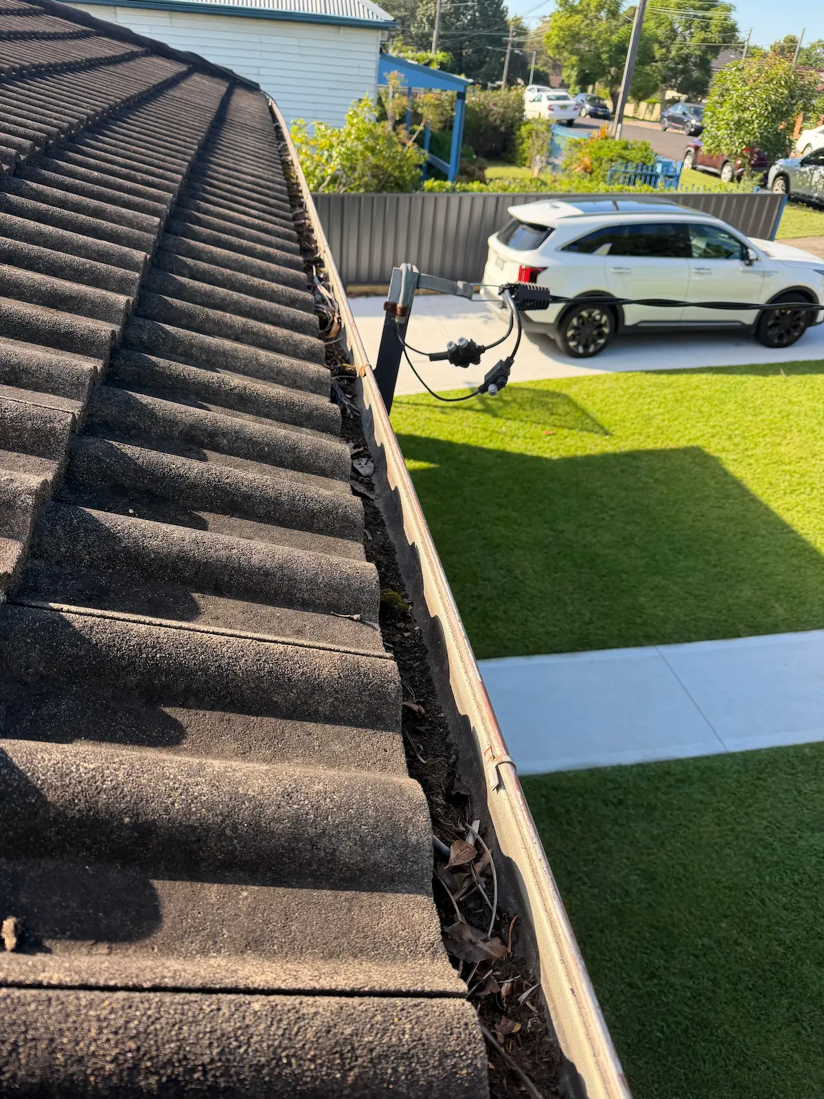 Before gutter cleaning in Sydney